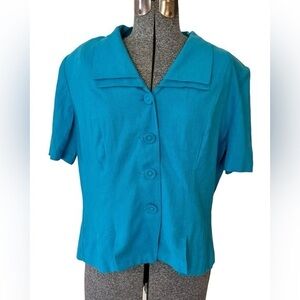 R&K Woman’s blazer/top NWT, Size 14, Peacock